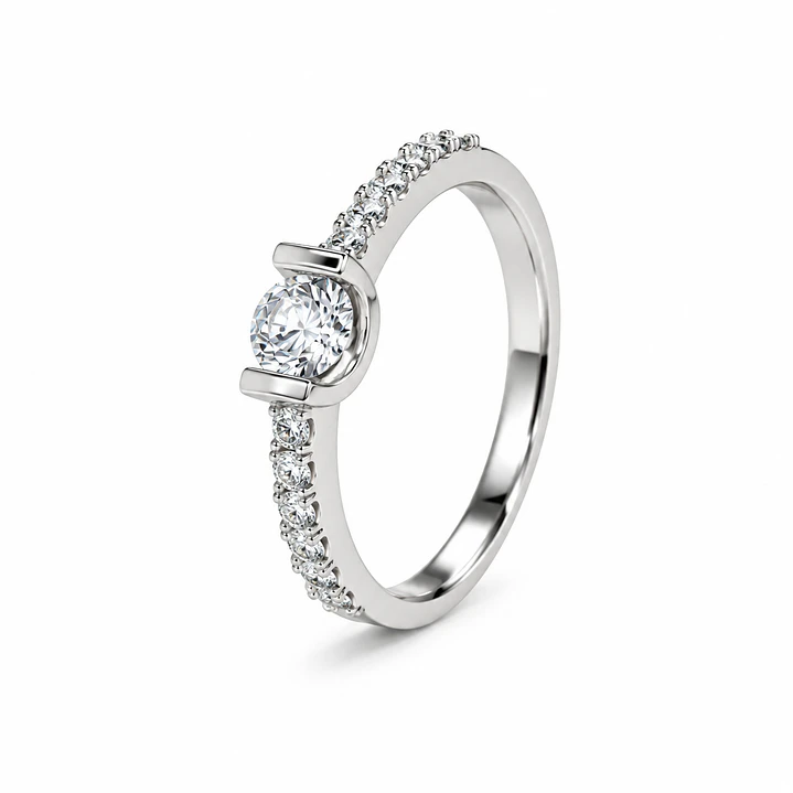 Anillo de plata rodinada fabricación Italiana - ley 925 - modelo R-0652 1