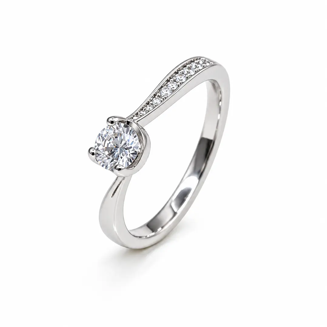 Anillo de plata rodinada fabricación Italiana - ley 925 - modelo R-1705 1
