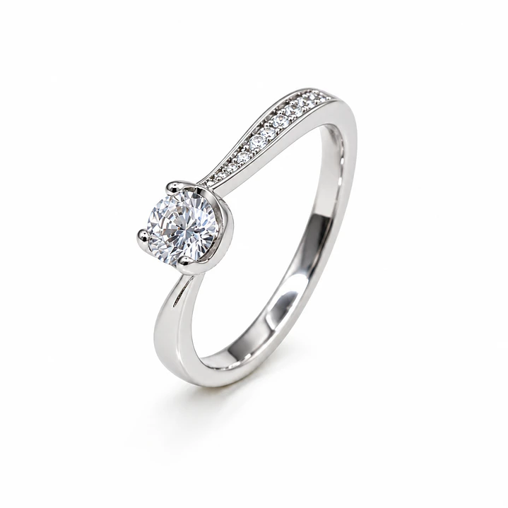 Anillo de plata rodinada fabricación Italiana - ley 925 - modelo R-1705 1