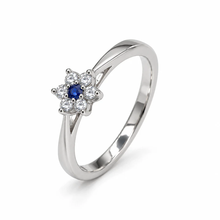 Anillo de plata rodinada fabricación Italiana - ley 925 - modelo R-1302 Z 1
