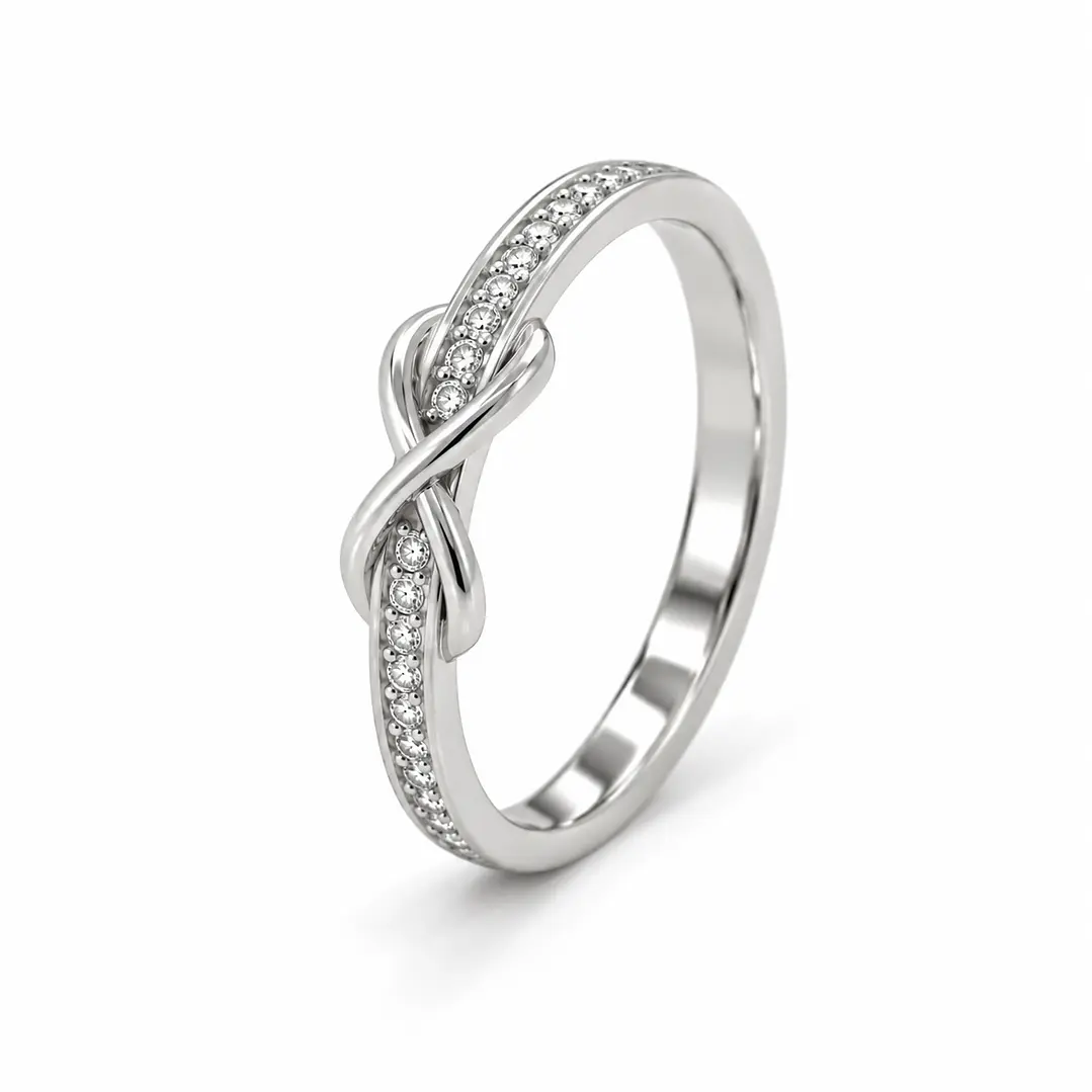 Anillo de plata rodinada fabricación Italiana - ley 925 - modelo R-2501 1