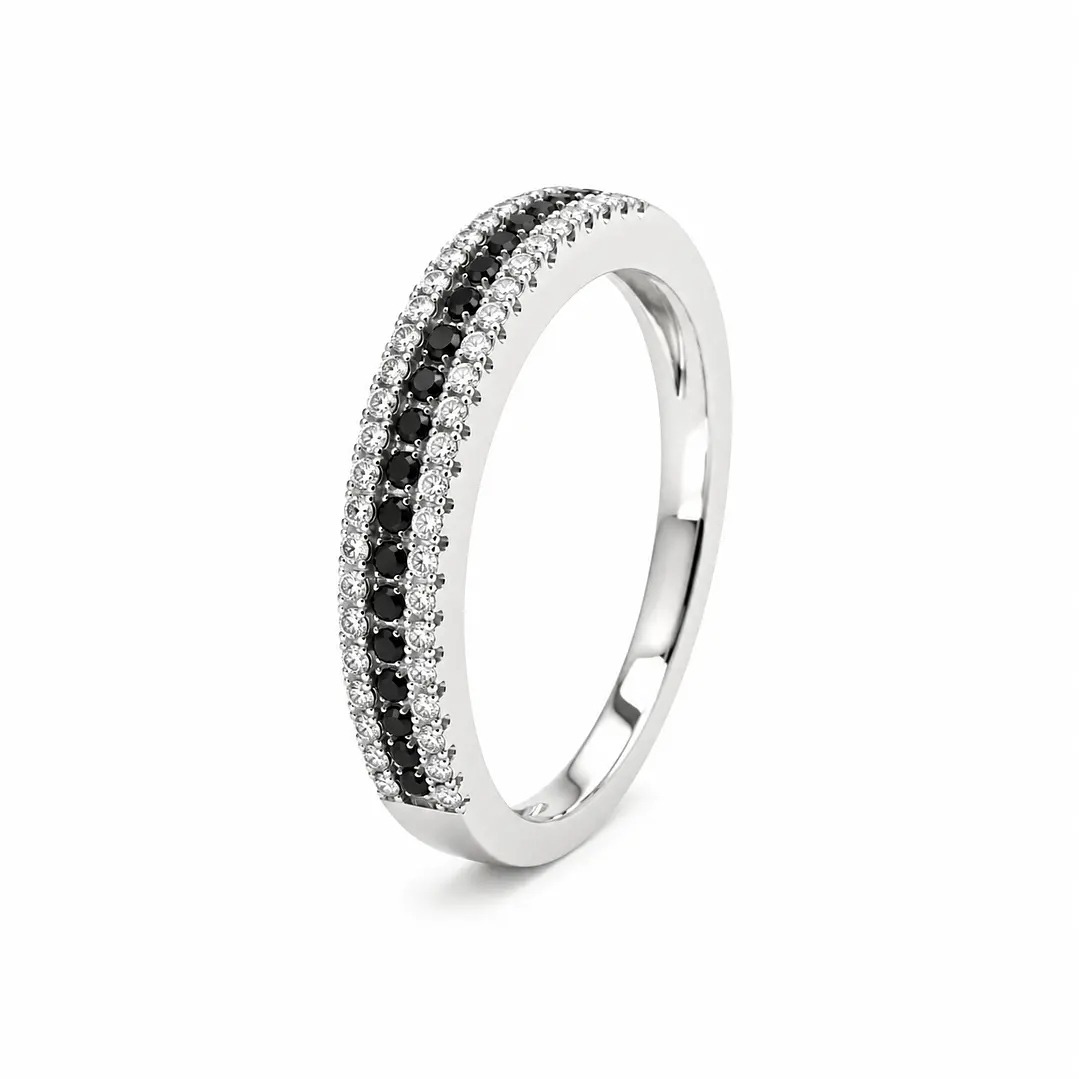 Anillo de plata rodinada fabricación Italiana - ley 925 - modelo SL30525A1 1