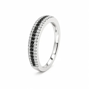 Anillo de plata rodinada fabricación Italiana - ley 925 - modelo SL30525A1
