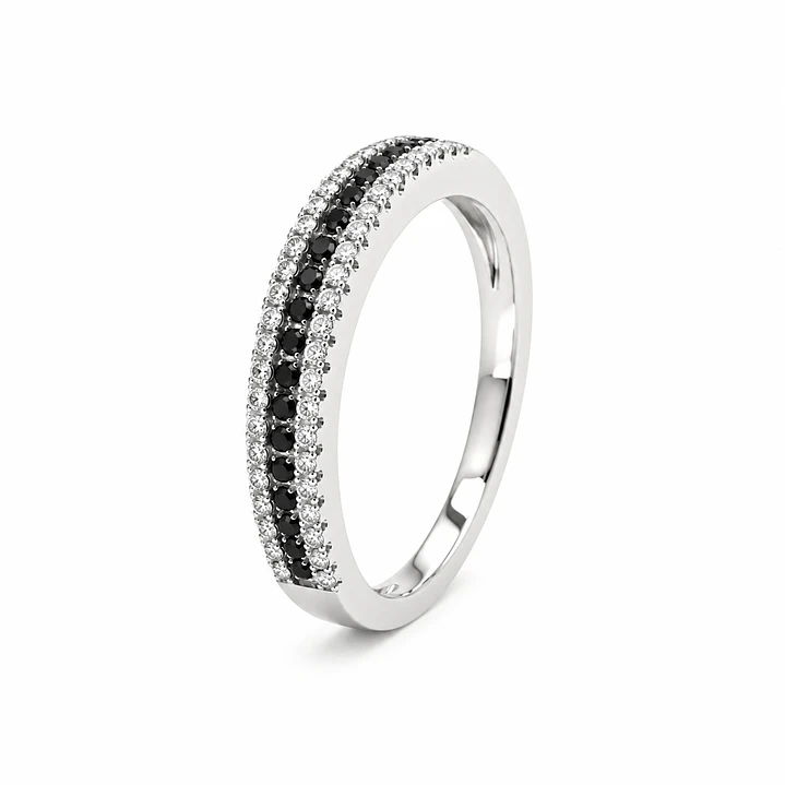 Anillo de plata rodinada fabricación Italiana - ley 925 - modelo SL30525A1 1