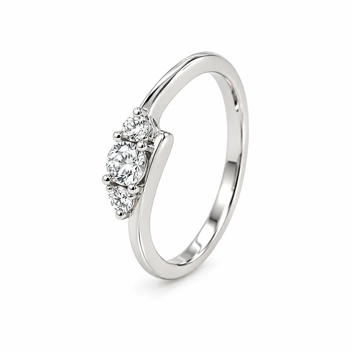 Anillo de plata rodinada fabricación Italiana - ley 925 - modelo R-1703 1