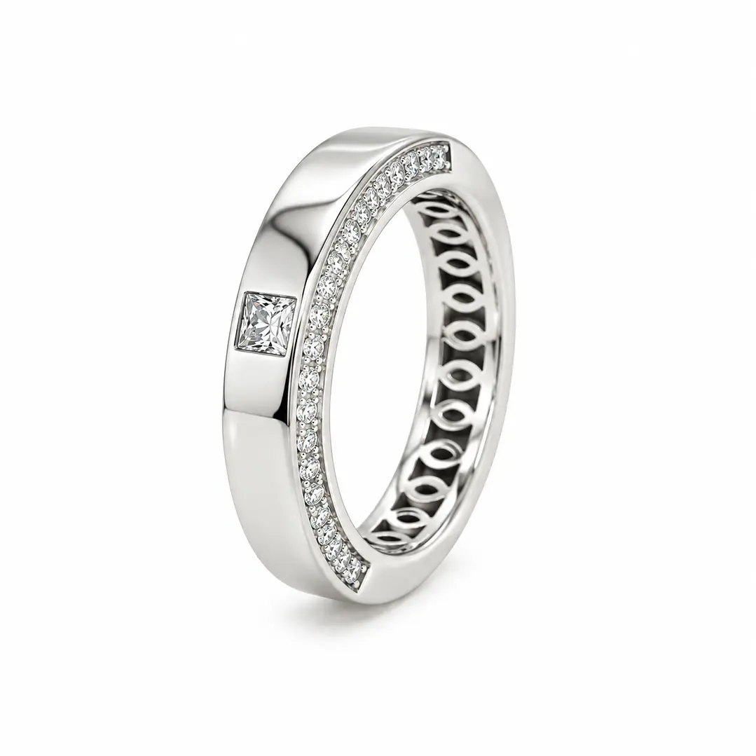 Anillo de plata rodinada fabricación Italiana - ley 925 - modelo SR-0183 1