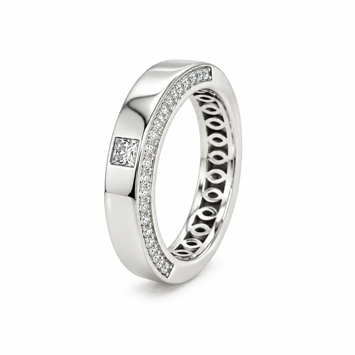 Anillo de plata rodinada fabricación Italiana - ley 925 - modelo SR-0183 1