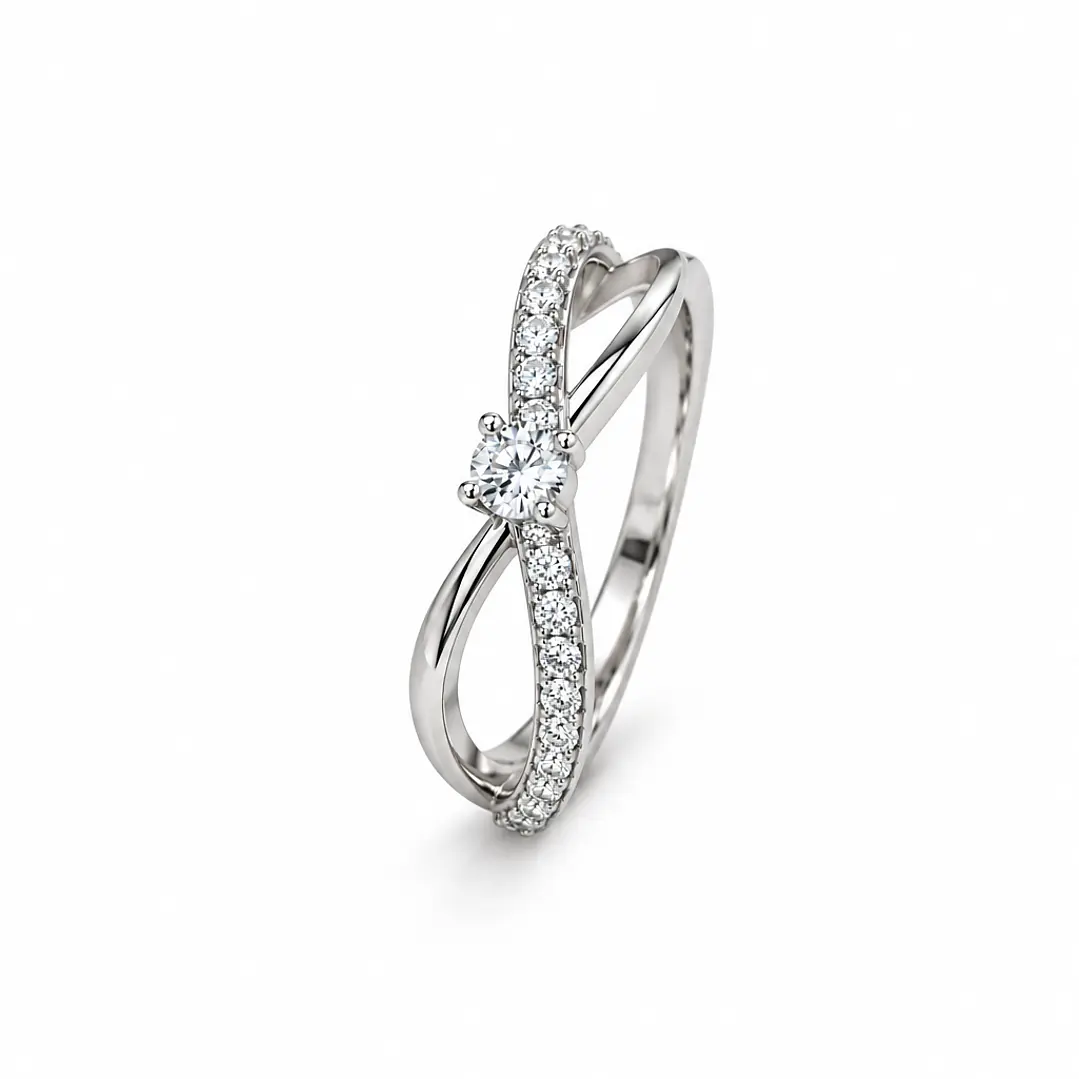 Anillo de plata rodinada fabricación Italiana - ley 925 - modelo R-1706 1