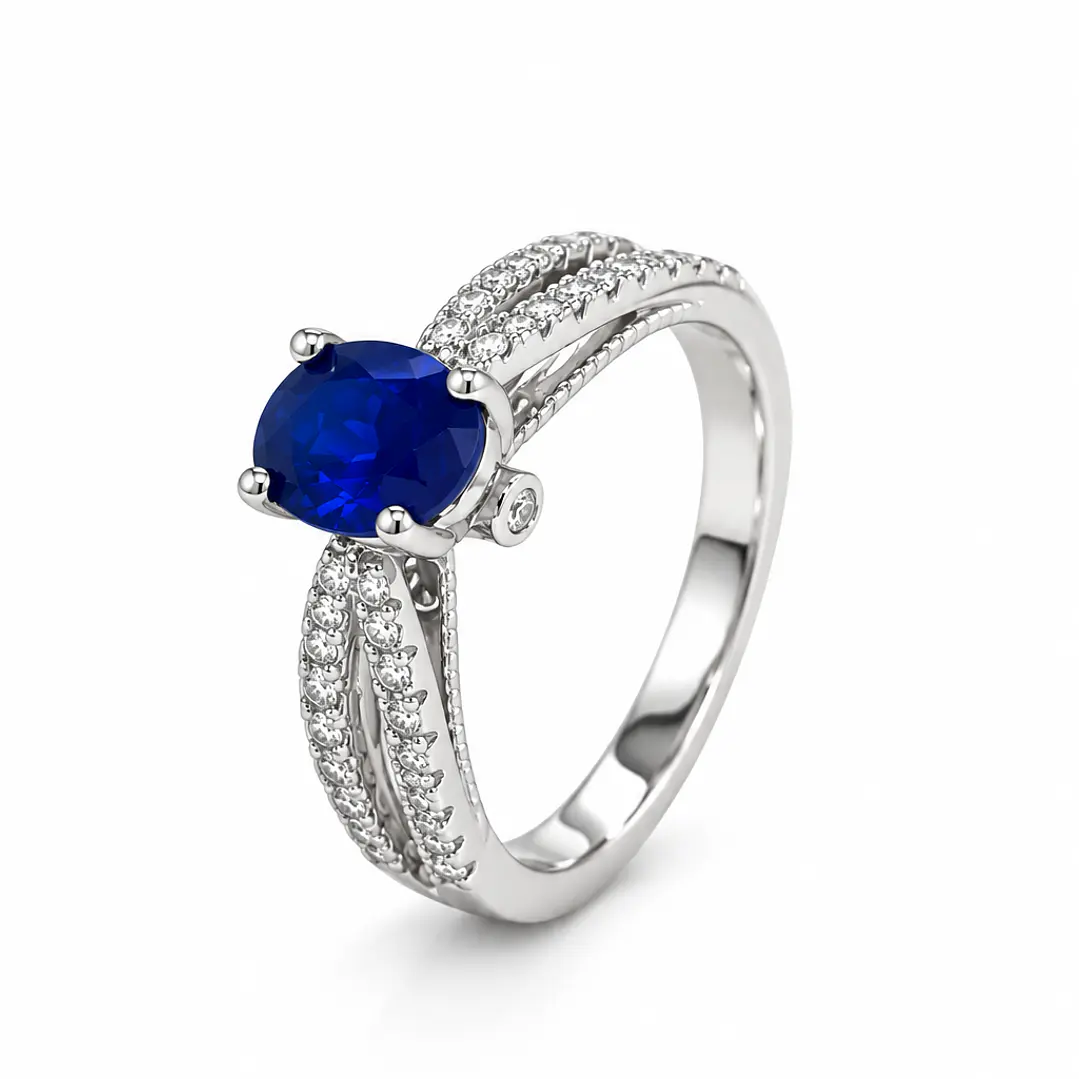 Anillo de plata rodinada fabricación Italiana - ley 925 - modelo TR-928 Z 1