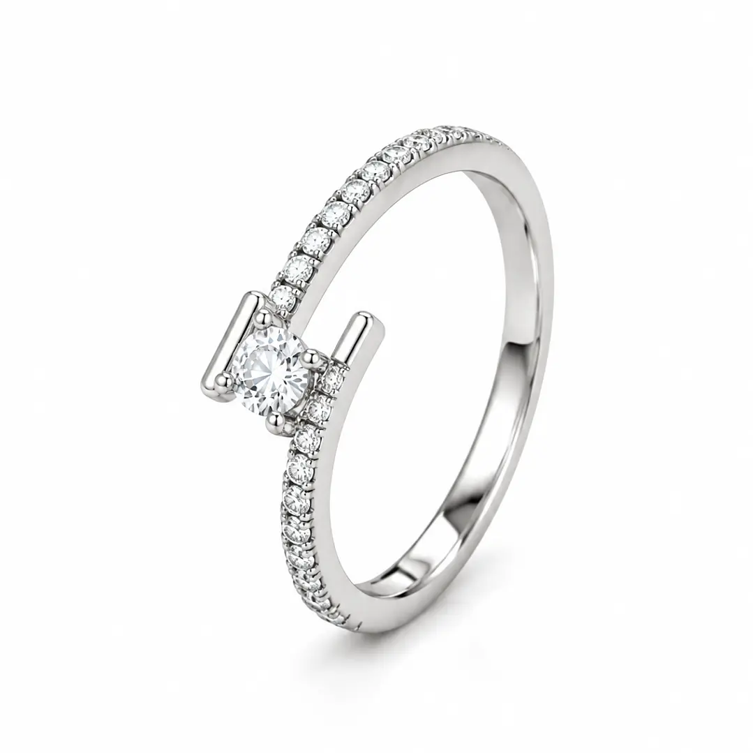 Anillo de plata rodinada fabricación Italiana - ley 925 - modelo R-1711 1