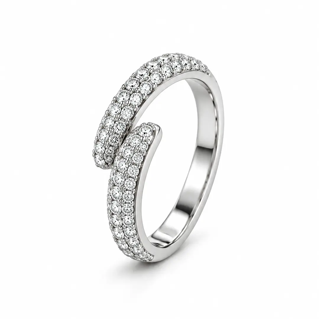 Anillo de plata rodinada fabricación Italiana - ley 925 - modelo R-2408 1
