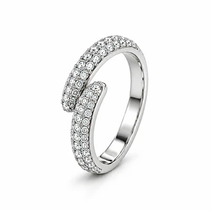 Anillo de plata rodinada fabricación Italiana - ley 925 - modelo R-2408
