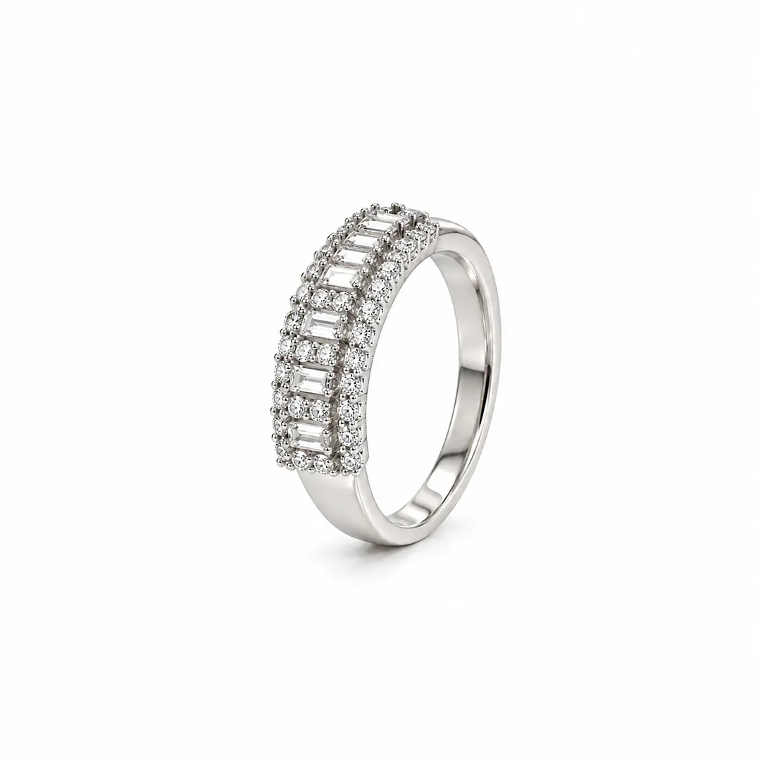 Anillo de plata rodinada fabricación Italiana - ley 925 - modelo TR-665 1