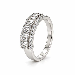 Anillo de plata rodinada fabricación Italiana - ley 925 - modelo TR-665