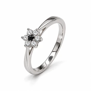 Anillo de plata rodinada fabricación Italiana - ley 925 - modelo R-1302 NEGRO