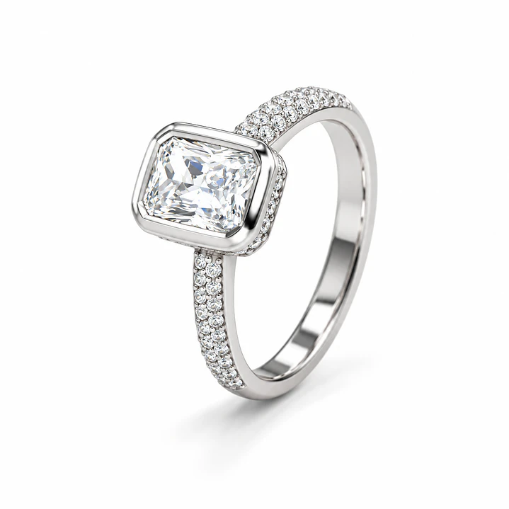 Anillo de plata rodinada fabricación Italiana - ley 925 - modelo SL91165A1T 2