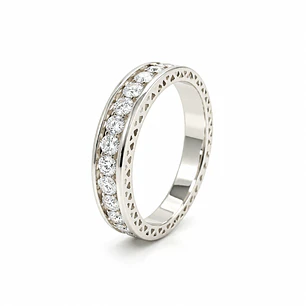 Anillo de plata rodinada fabricación Italiana - ley 925 - modelo TR-020
