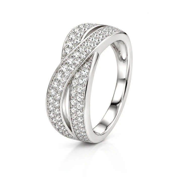Anillo de plata rodinada fabricación Italiana - ley 925 - modelo SL35022A1 1