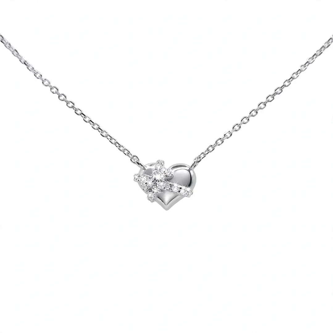  Collar Plata Corazon fabricación italiana  26945FNSWSH1 1