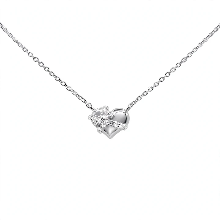  Collar Plata Corazon fabricación italiana  26945FNSWSH1 1