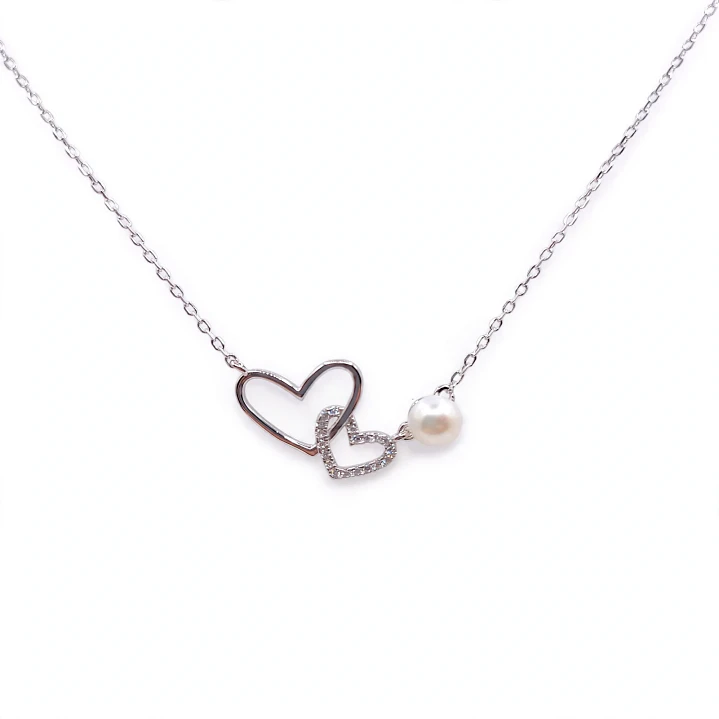  Collar Plata Perla Corazón fabricación italiana YA-N1157 1