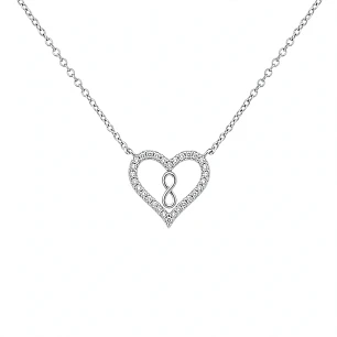 Collar corazon infinito Plata Rodinada Fab. Italiana 925 modelo 14625FNSWSH1
