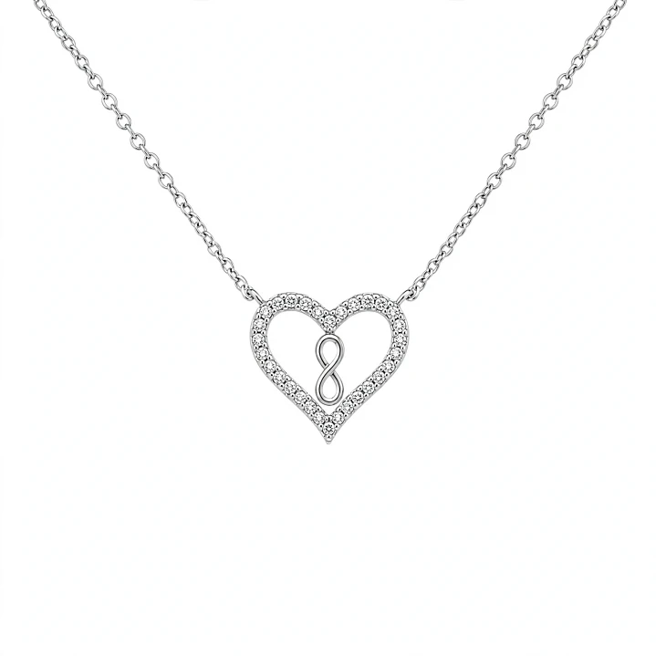 Collar corazon infinito Plata Rodinada Fab. Italiana 925 modelo 14625FNSWSH1 1