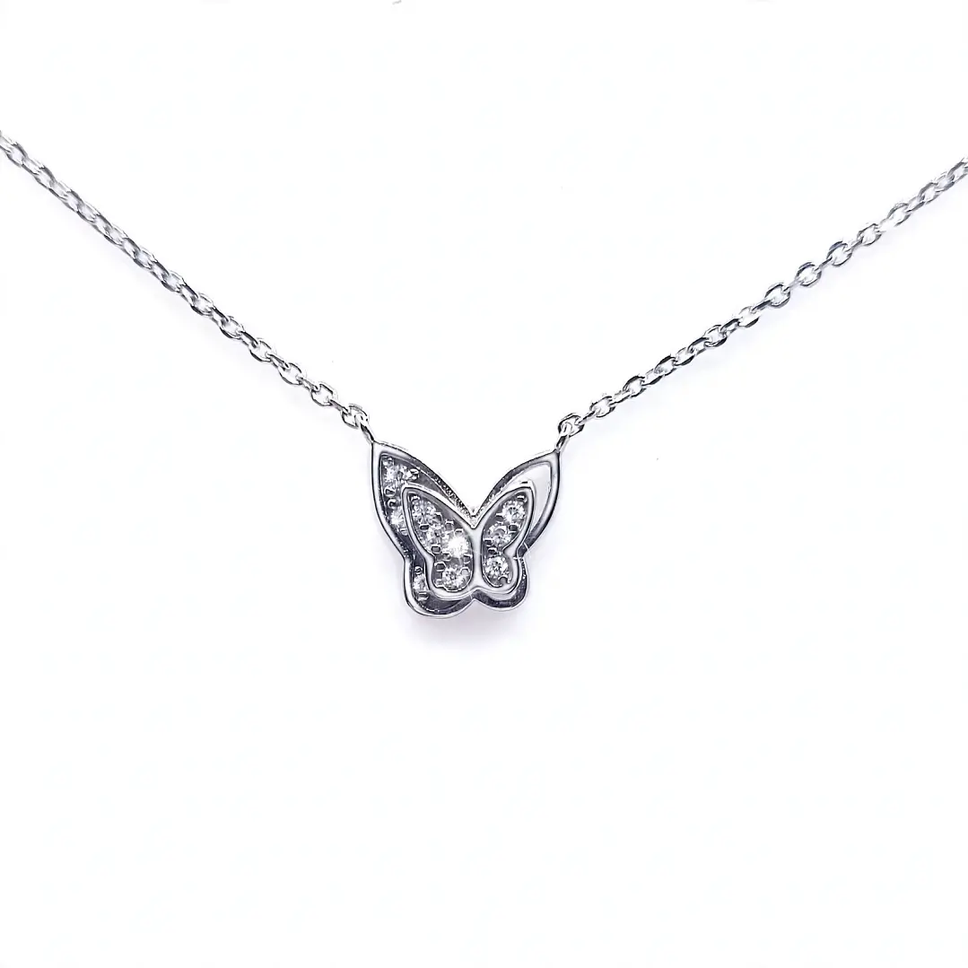 Collar Plata Rodio Mariposa fabricación italiana 7728FNSWSH1 1