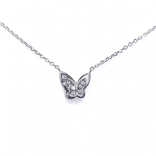 Collar Plata Rodio Mariposa fabricación italiana 7728FNSWSH1