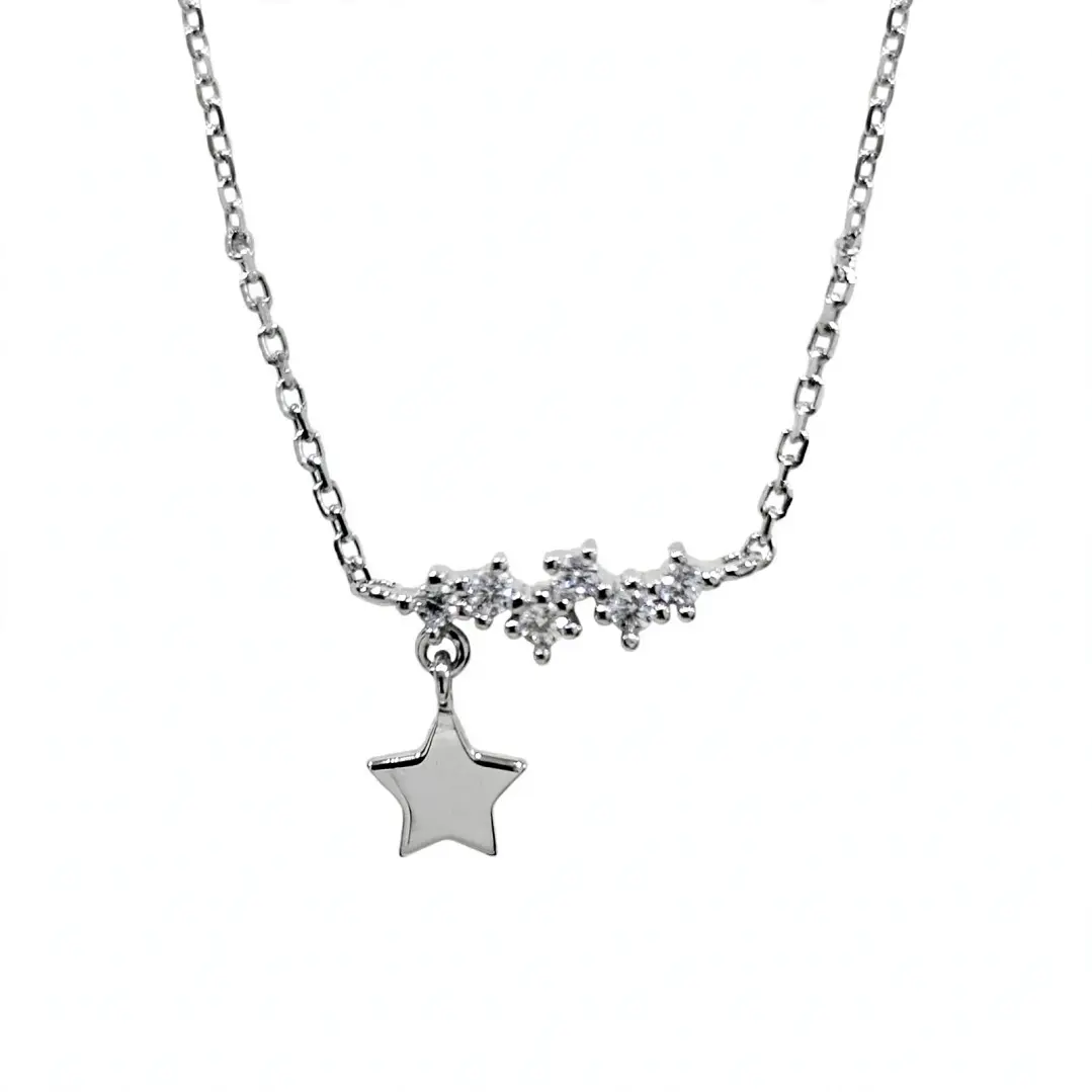 Collar Estrella de Plata Rodinada Fabricación Italiana 925 modelo 8546FNSWSH1 1