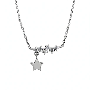 Collar Estrella de Plata Rodinada Fabricación Italiana 925 modelo 8546FNSWSH1
