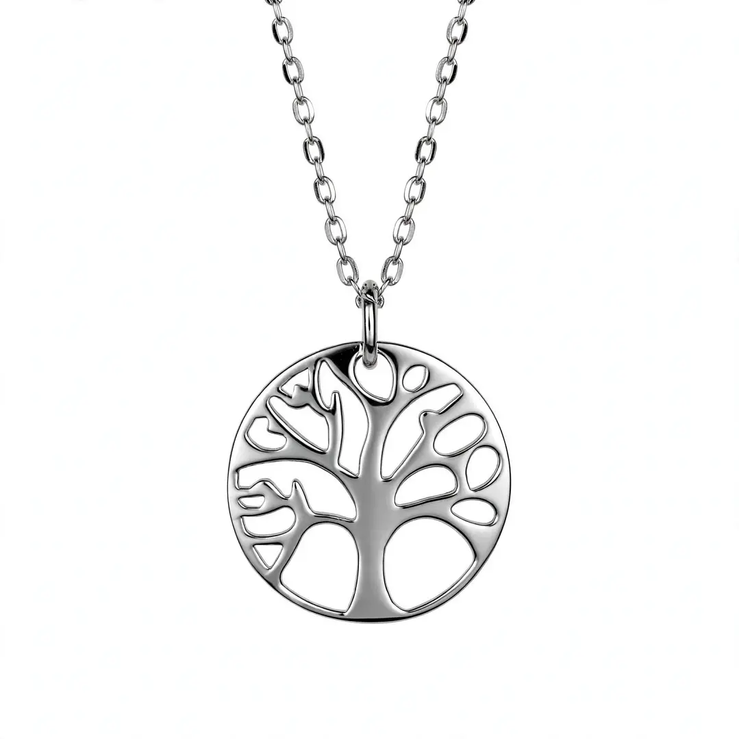Collar Arbol de la vida de Plata Rodinada Fabricación Italiana 925 modelo 101023 1