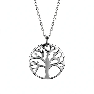 Collar Arbol de la vida de Plata Rodinada Fabricación Italiana 925 modelo 101023
