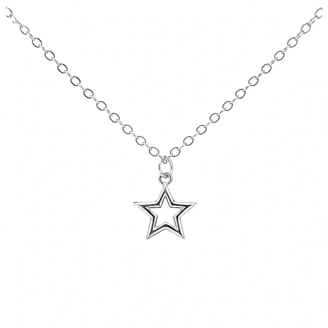 Collar estrella de Plata Rodinada Fabricación Italiana 925 modelo SWN11323-08V 1
