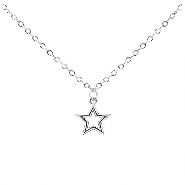 Collar estrella de Plata Rodinada Fabricación Italiana 925 modelo SWN11323-08V 1