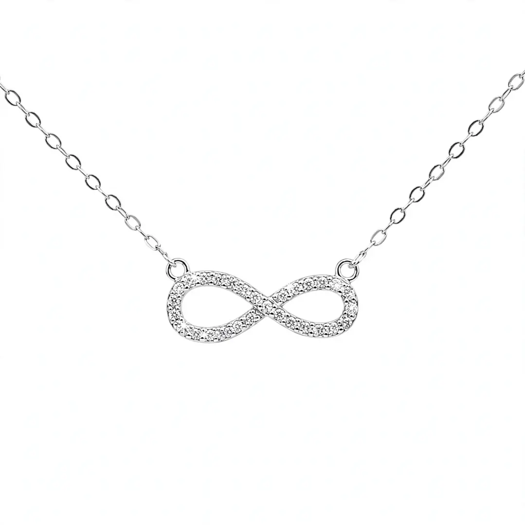 Collar infinito de Plata Rodinada Fabricación Italiana 925 modelo SWN3472-01 1