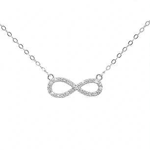 Collar infinito de Plata Rodinada Fabricación Italiana 925 modelo SWN3472-01