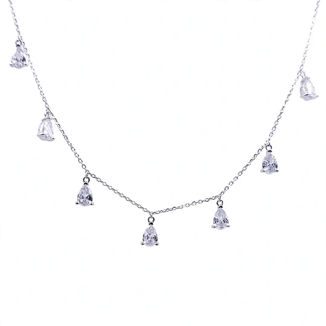 Collar Gotas Blancas de plata fabricación italiana 14620FNSWSH1 1
