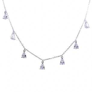 Collar Gotas Blancas de plata fabricación italiana 14620FNSWSH1