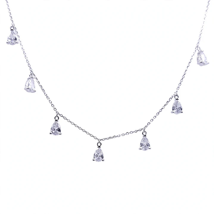 Collar Gotas Blancas de plata fabricación italiana 14620FNSWSH1 1