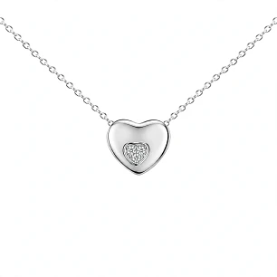 Collar corazon de Plata Rodinada Fabricación Italiana 925 modelo 7600FNSWSH1