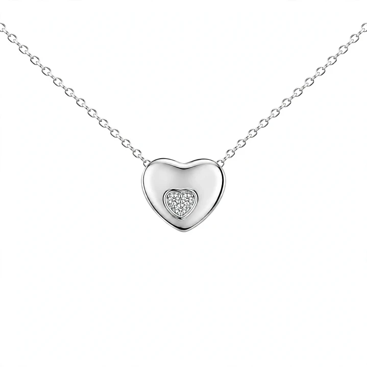 Collar corazon de Plata Rodinada Fabricación Italiana 925 modelo 7600FNSWSH1 1
