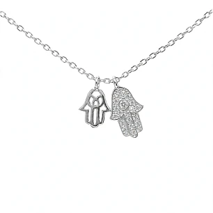 Collar mano de fatima de Plata Rodinada Fabricación Italiana 925 modelo 7393FNSWSH1