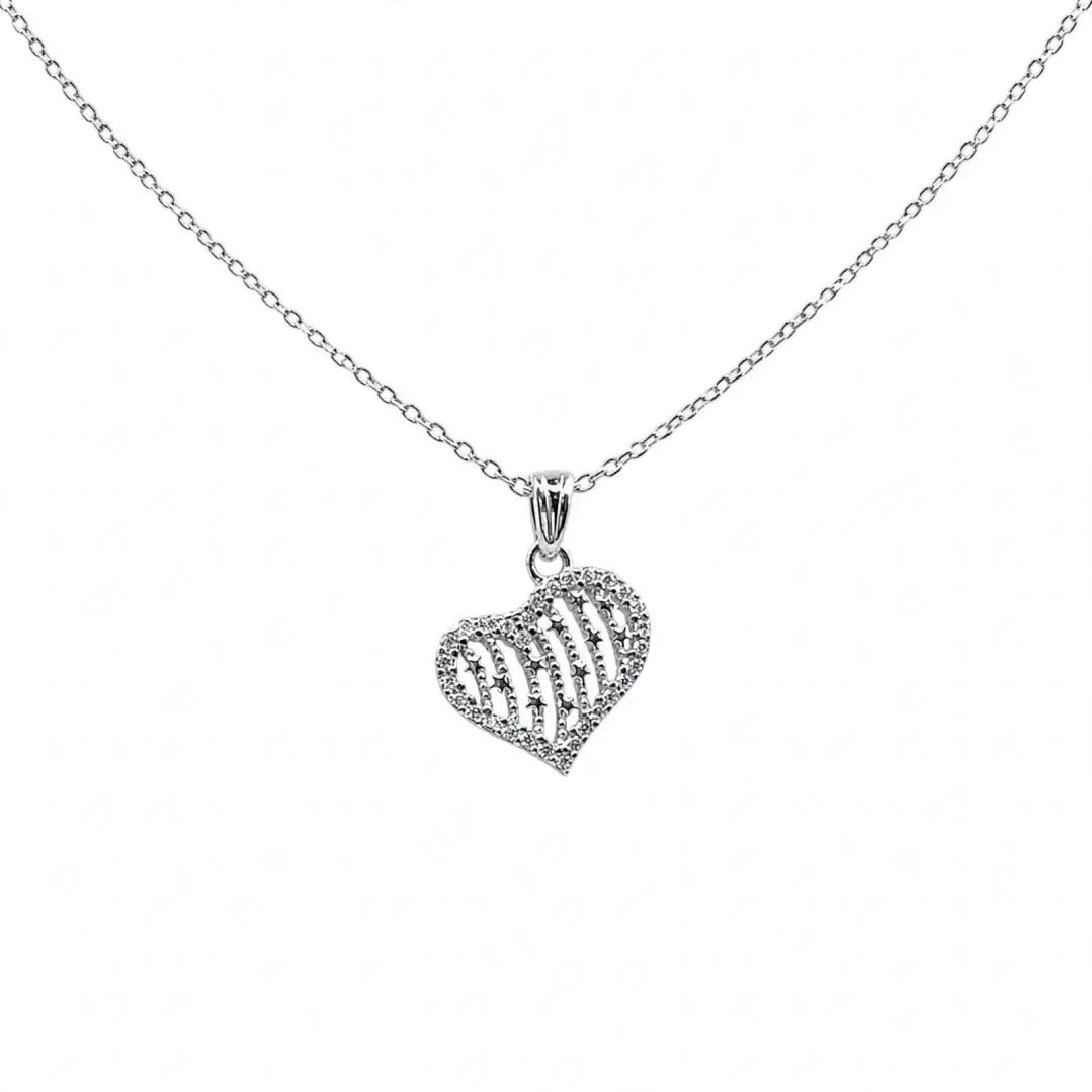 Collar corazon de Plata Rodinada Fabricación Italiana 925 modelo 14619FNSWSH1 1