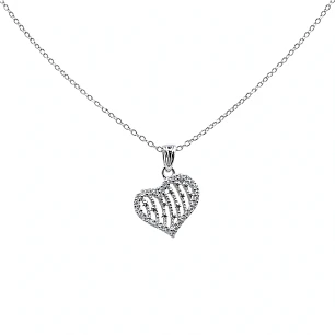 Collar corazon de Plata Rodinada Fabricación Italiana 925 modelo 14619FNSWSH1