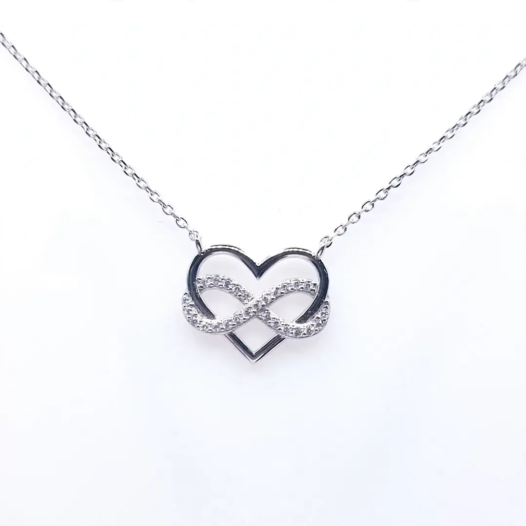 Collar Corazón Infinito plata fabricacion italiana 12208FNSWSH1 1