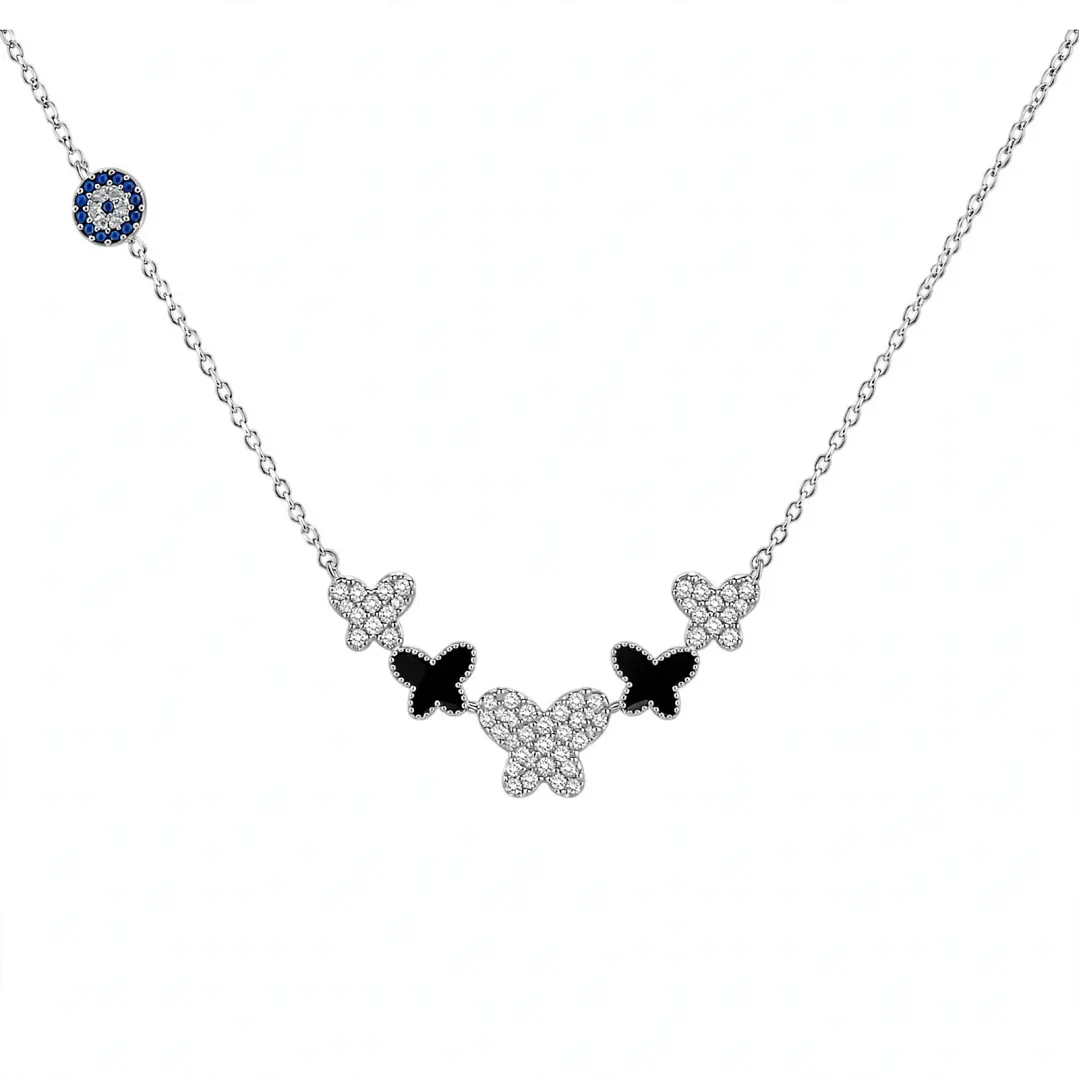 Cadena MARIPOSAS Plata Rodinada Fabricación Italiana 925 modelo 8334FNSWSH1 1