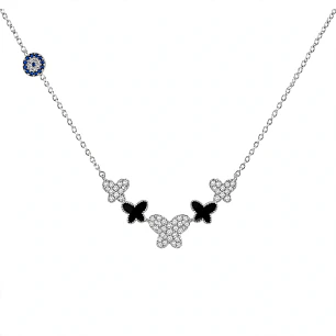 Cadena MARIPOSAS Plata Rodinada Fabricación Italiana 925 modelo 8334FNSWSH1