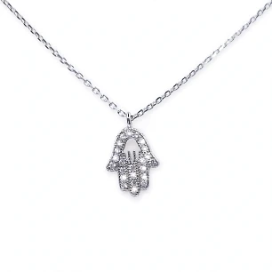 Collar mano de fatima de Plata Rodinada Fabricación Italiana 925 modelo 4704FNSWSH1