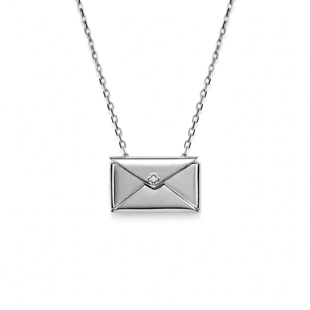Collar cartera de Plata Rodinada Fabricación Italiana 925 modelo C2-V24 1